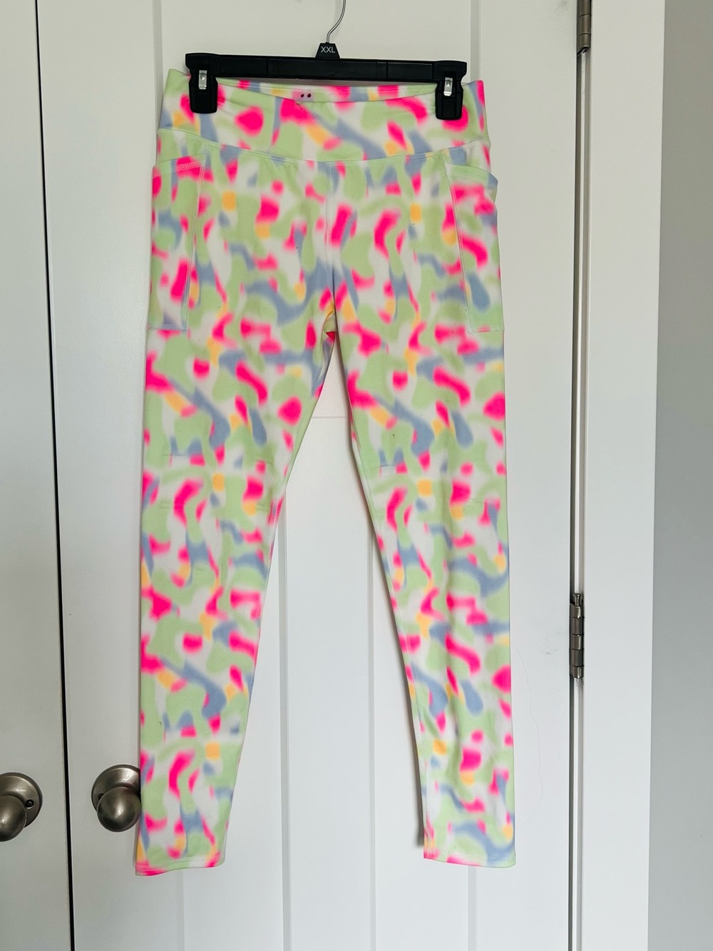 Athletic Works Neon Camo Leggings - Pink, Lime, Gray